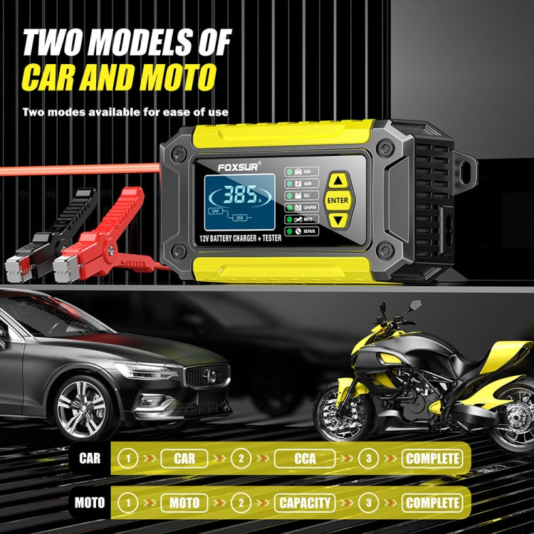 FOXSUR Cars Motorcycles 12V Lithium Cattery Charger With Battery Detection(AU Plug) - Battery Charger by FOXSUR | Online Shopping South Africa | PMC TechLife | Buy Now Pay Later Mobicred