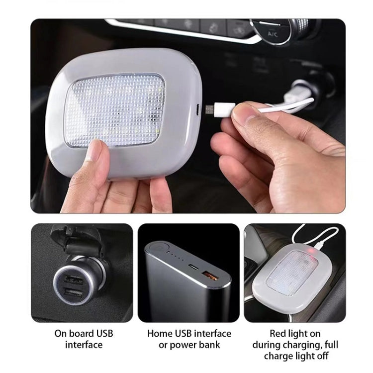 Car USB Charging Strong Magnetic Roof Reading LED Light(Grey) - Dome Lights by PMC TechLife | Online Shopping South Africa | PMC TechLife | Buy Now Pay Later Mobicred