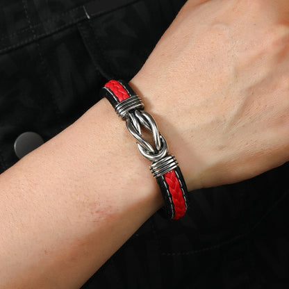 Simple Alloy Magnetic Clasp Leather Bracelet Personalized Braided Bracelet, Style: Black 22.5cm - Bracelets by PMC Jewellery | Online Shopping South Africa | PMC Jewellery | Buy Now Pay Later Mobicred