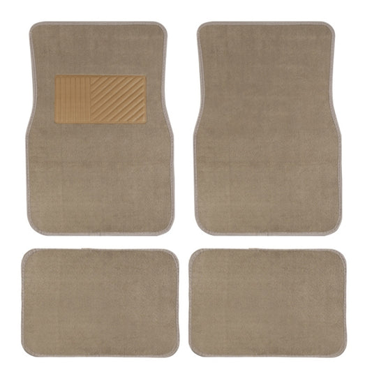 4pcs /Set Universal Car Foot Mats PVC Flocking Pads(Beige) - Floor Mats by PMC Jewellery | Online Shopping South Africa | PMC Jewellery | Buy Now Pay Later Mobicred