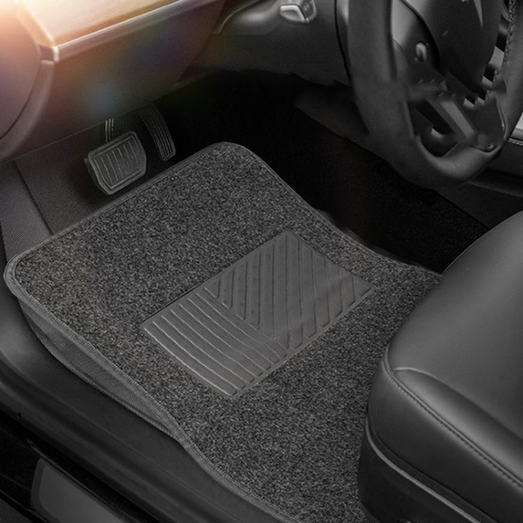 4pcs /Set Universal Car Foot Mats PVC Flocking Pads(Black) - Floor Mats by PMC Jewellery | Online Shopping South Africa | PMC Jewellery | Buy Now Pay Later Mobicred