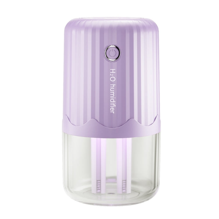 T06 Large-Capacity Atmosphere Night Light Household Dual Spray Air Humidifier, Color: Purple Battery - free shipping - PMC TechLife - Order now!