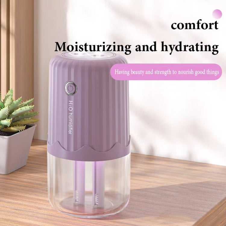 T06 Large-Capacity Atmosphere Night Light Household Dual Spray Air Humidifier, Color: Purple Plug-in - free shipping - PMC TechLife - Order now!