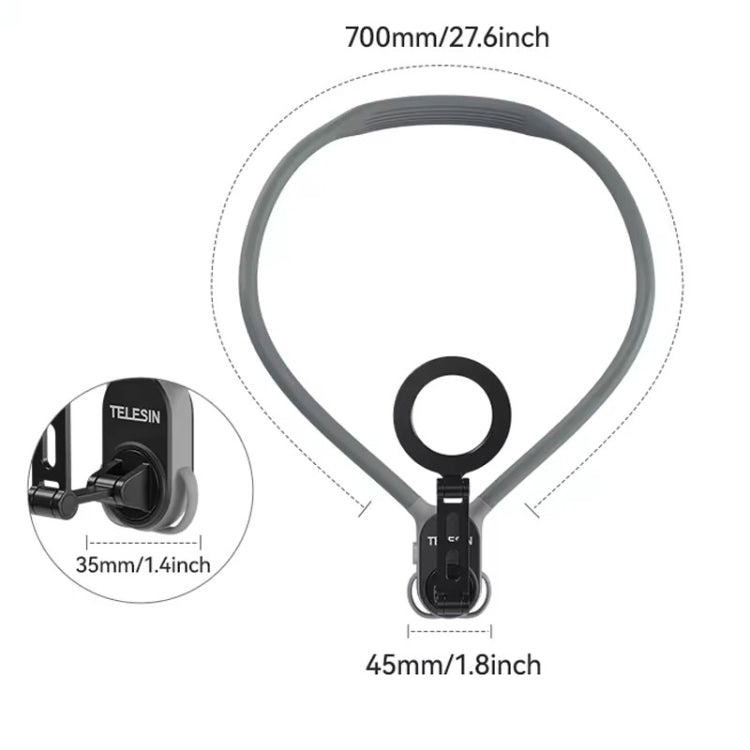 TELESIN MNM-002 Magsafe Magnetic Suction Mobile Phone Hanging Neck POV Viewing Angle Lazy Stand(Blue) - free shipping - PMC TechLife - Order now!