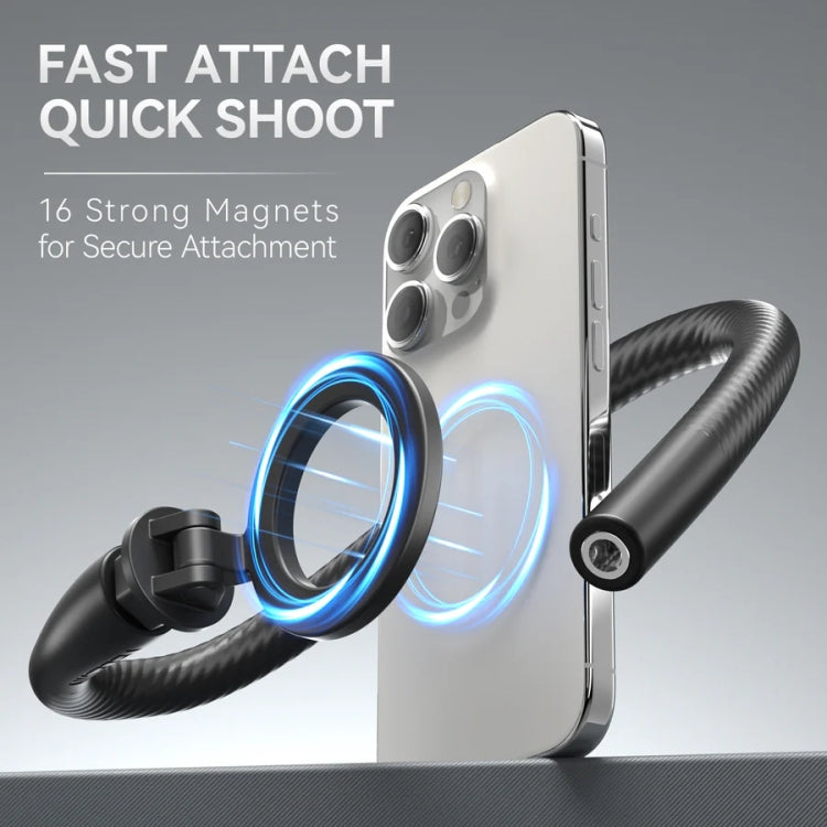 TELESIN P3-FM-01 Flexible Magnetic Fast Disassembly Magsafe Mobile Phone Bracket Sports Camera Entangled Fixed Holder(Black) - Stand by TELESIN | Online Shopping South Africa | PMC TechLife | Buy Now Pay Later Mobicred
