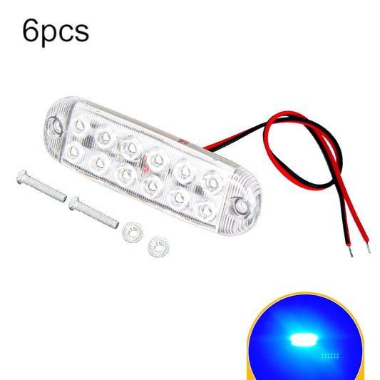 6pcs 12-Bead LED Flashing Warning Lights Motorcycle RV Signal Lights(Blue Light) - Clearance Lights by PMC Jewellery | Online Shopping South Africa | PMC Jewellery | Buy Now Pay Later Mobicred