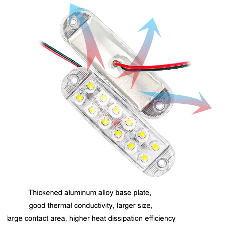 6pcs 12-Bead LED Flashing Warning Lights Motorcycle RV Signal Lights(White Light) - Clearance Lights by PMC Jewellery | Online Shopping South Africa | PMC Jewellery | Buy Now Pay Later Mobicred