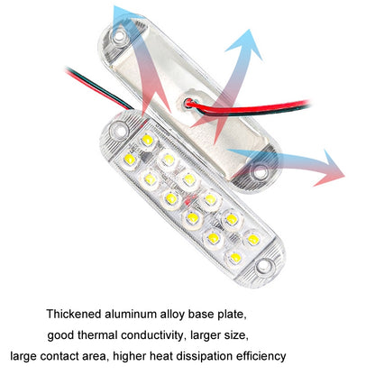 6pcs 12-Bead LED Flashing Warning Lights Motorcycle RV Signal Lights(White Light) - Clearance Lights by PMC Jewellery | Online Shopping South Africa | PMC Jewellery | Buy Now Pay Later Mobicred