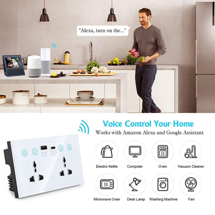 Graffiti Smart Socket With Switch USB+Type-C Dual Port Remote Control Socket, UK Plug, Style: Wifi Black - Smart Socket by PMC TechLife | Online Shopping South Africa | PMC TechLife | Buy Now Pay Later Mobicred