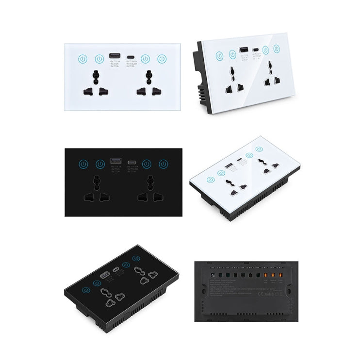 Graffiti Smart Socket With Switch USB+Type-C Dual Port Remote Control Socket, UK Plug, Style: Wifi Black - Smart Socket by PMC Jewellery | Online Shopping South Africa | PMC Jewellery | Buy Now Pay Later Mobicred