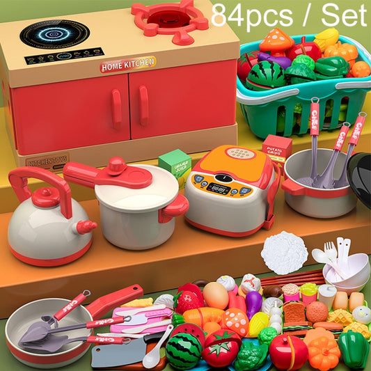 84pcs / Set Children Simulation Kitchen Cooking Toys Pretend Play Educational Toys Set - Pretend Play Toys by PMC Jewellery | Online Shopping South Africa | PMC Jewellery | Buy Now Pay Later Mobicred