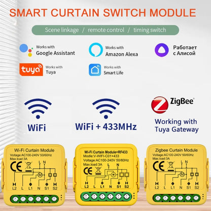 ZigBee Graffiti Curtain Switch On / Off Module - Smart Switch by PMC Jewellery | Online Shopping South Africa | PMC Jewellery | Buy Now Pay Later Mobicred