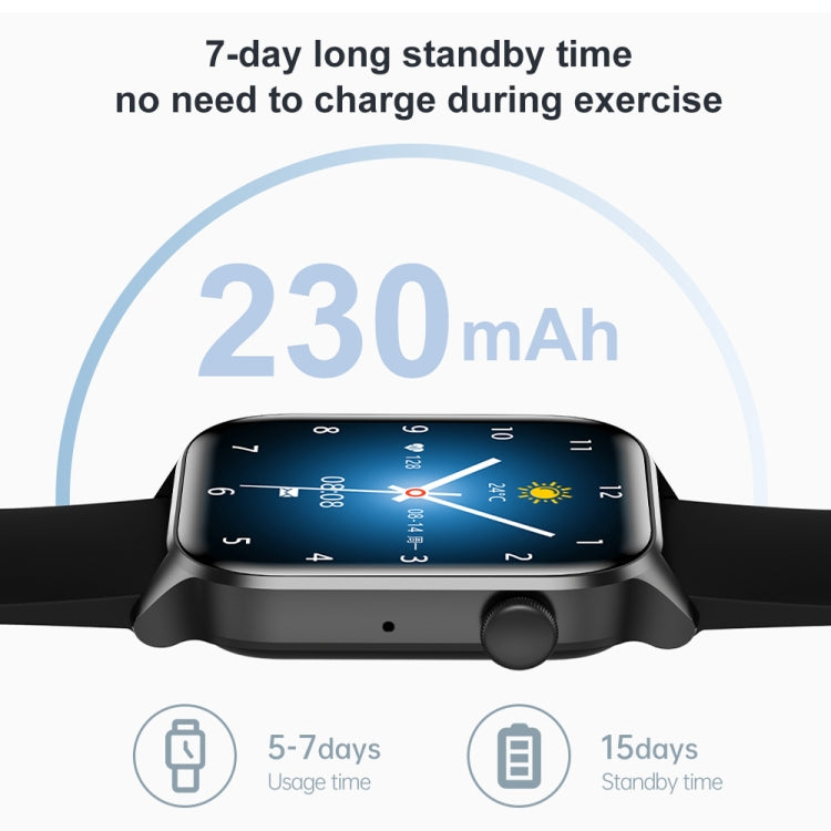 T12Pro 1.85-inch IP67 Waterproof Sports Health Monitoring Bluetooth Call Smart Watch(Black) - Smart Watches by PMC TechLife | Online Shopping South Africa | PMC TechLife | Buy Now Pay Later Mobicred