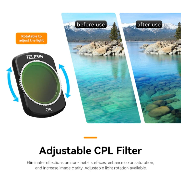 For DJI Pocket 3 TELESIN S5-FLT-03 Magnetic Suction Filter Set CPL+ND16+ND64+ND256 - free shipping - PMC TechLife - Order now!