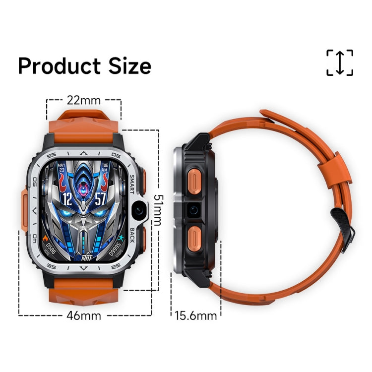 LOKMAT APPLLP 4 MAX 2.02-inch Android 8.1 Full Network Wifi Card Bluetooth Smart Watch(Silver) - free shipping - PMC TechLife - Order now!