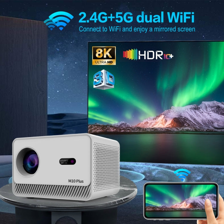 M10 Plus 1280x720P Projector 2.4G / 5G WIFI Bluetooth 5.2 Android 11 System Home Cinema AU Plug - Mini Projector by PMC TechLife | Online Shopping South Africa | PMC TechLife | Buy Now Pay Later Mobicred