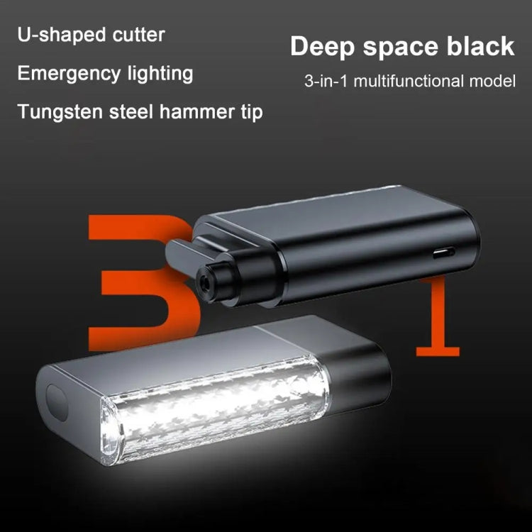 3 In 1 Car Safety Hammer Flashlight Emergency Light With Alarm(Black) - Emergency Hammer by PMC Jewellery | Online Shopping South Africa | PMC Jewellery | Buy Now Pay Later Mobicred