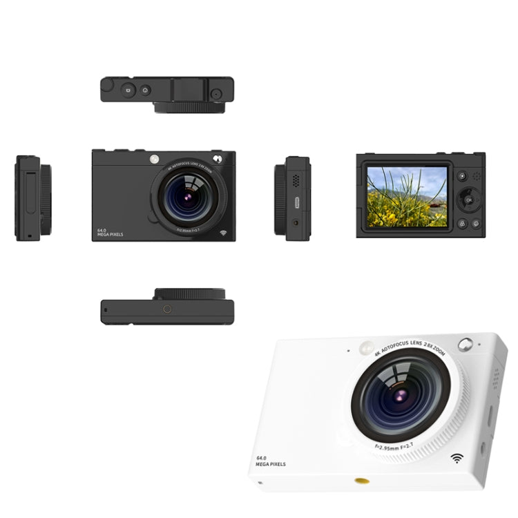 High-Definition CCD Digital Camera 64 Million WiFi Card Camera, Color: White + Microphone/Fill Light/Headphone Cable - free shipping - PMC TechLife - Order now!