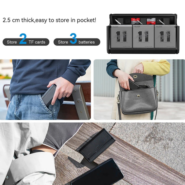 TELESIN GP-HPB-012 Pocket Multifunctional Storage Charging Box For GoPro HERO12 Black / HERO11 Black / HERO10 Black / HERO9 Black(Single Charging Box) - free shipping - PMC TechLife - Order now!