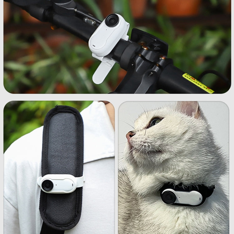 For Insta360 GO 3 / 3S Sunnylife IST-Q9335 Camera Silicone Case Wristband Bicycle Strap Expanding Accessories(White) - Case & Bags by Sunnylife | Online Shopping South Africa | PMC TechLife | Buy Now Pay Later Mobicred