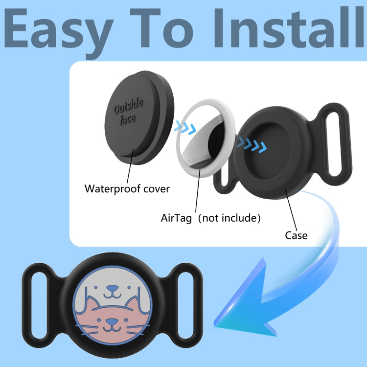 For AirTag Pet Collar Locator Silicone Life Waterproof Protective Case(Deep Blue) - Pet Series by PMC TechLife | Online Shopping South Africa | PMC TechLife | Buy Now Pay Later Mobicred