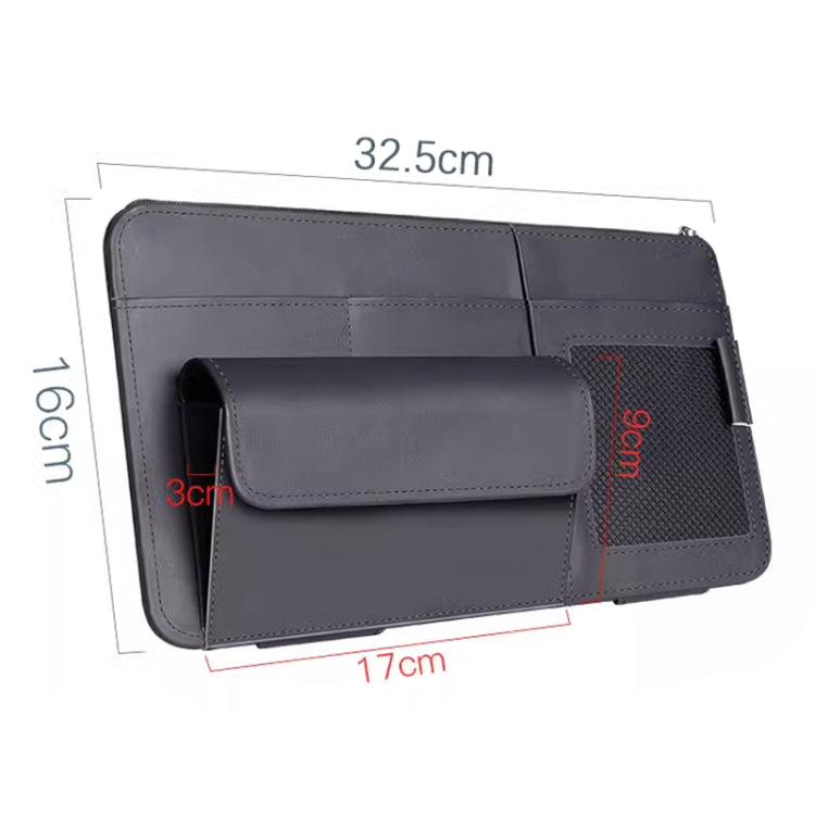 Multi-functional Car Sunshade Sunglasses ID Ticket Storage Bag Car Sun Visor Eyeglasses Case(Black) - Stowing Tidying by PMC Jewellery | Online Shopping South Africa | PMC Jewellery | Buy Now Pay Later Mobicred