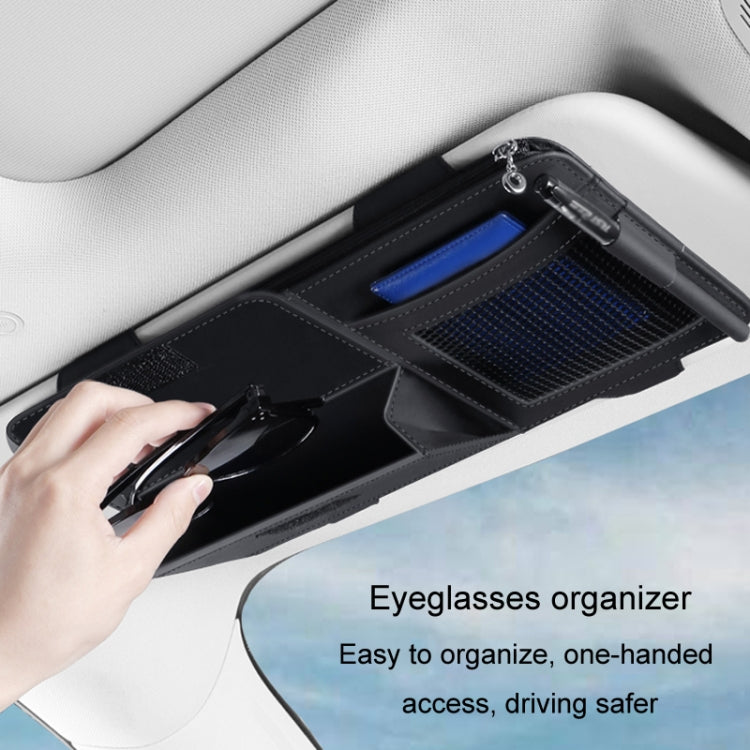 Multi-functional Car Sunshade Sunglasses ID Ticket Storage Bag Car Sun Visor Eyeglasses Case(Grey) - Stowing Tidying by PMC Jewellery | Online Shopping South Africa | PMC Jewellery | Buy Now Pay Later Mobicred