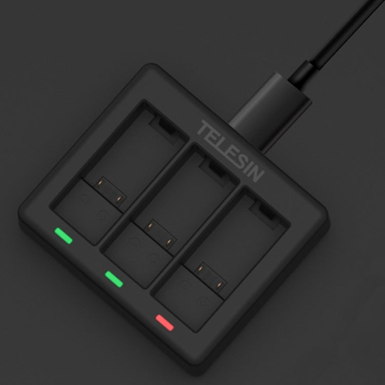 TELESIN GP-BCG-902 Battery 3 Slots Charger For GoPro HERO12 Black / HERO11 Black / HERO10 Black / HERO9 Black - Charger by TELESIN | Online Shopping South Africa | PMC TechLife | Buy Now Pay Later Mobicred