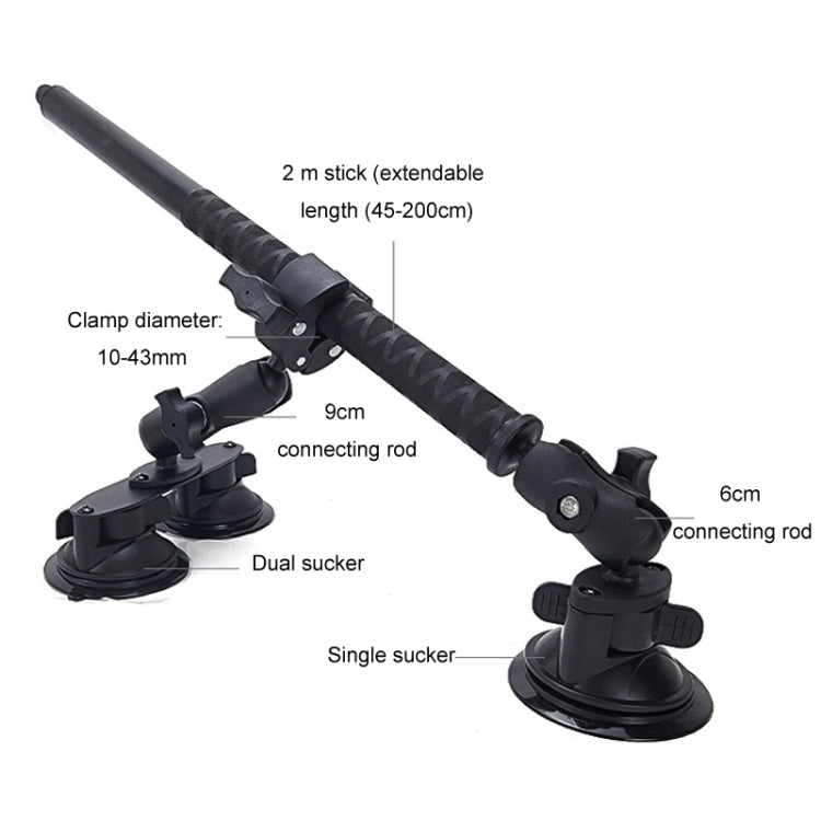 For Insta 360 ONE X / X2 / X3 / X4 Car Top Suction Cup Selfie Stick Bracket, Model: Set 3 - free shipping - PMC TechLife - Order now!