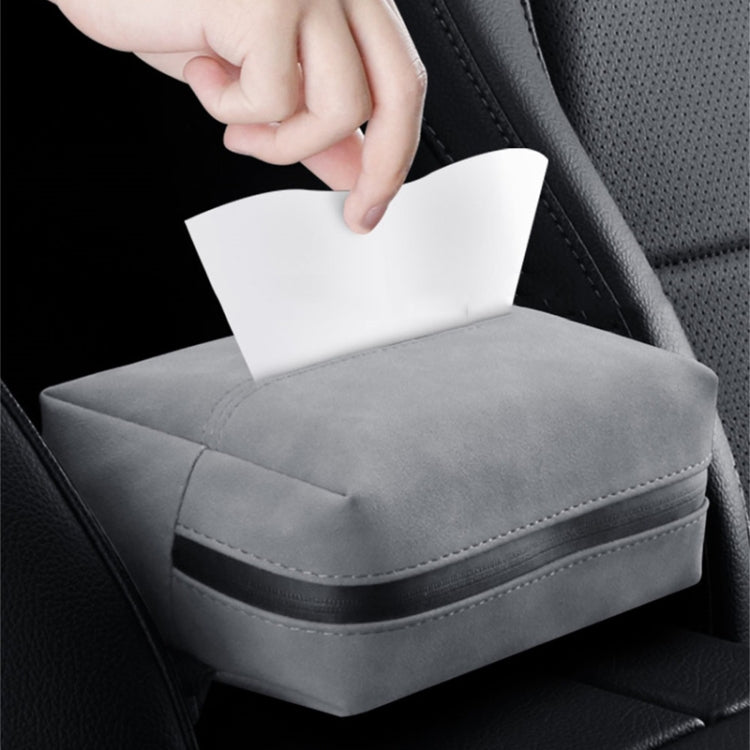 Car Armrest Box Tissue Box Car Sun Visor Seat Back Hanging Tissue Storage Bag(Grey) - Tissue Boxes by PMC Jewellery | Online Shopping South Africa | PMC Jewellery | Buy Now Pay Later Mobicred