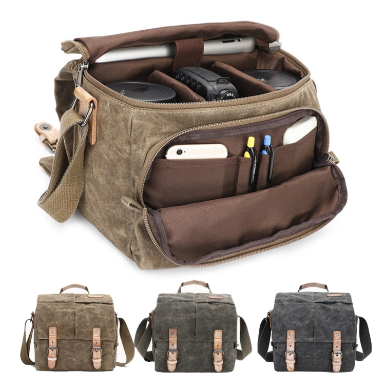 Camera Shoulder Messenger Bag Batik Canvas Waterproof Photography SLR Camera Bag(Dark Gray) - Strap Satchel by PMC TechLife | Online Shopping South Africa | PMC TechLife | Buy Now Pay Later Mobicred