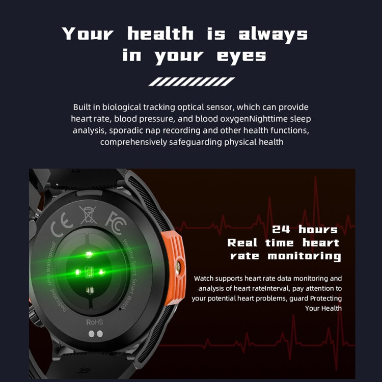 LOKMAT ZEUS6 PRO 1.46-Inch IP68 Waterproof SOS Flashlight Bluetooth Smart Watch(Brick Red) - free shipping - PMC TechLife - Order now!