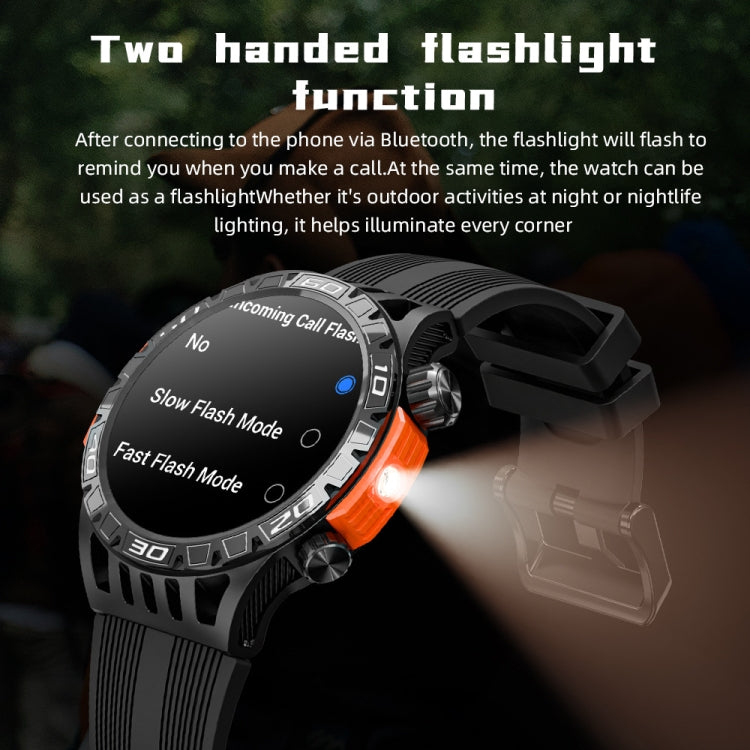 LOKMAT ZEUS6 PRO 1.46-Inch IP68 Waterproof SOS Flashlight Bluetooth Smart Watch(Blue) - free shipping - PMC TechLife - Order now!