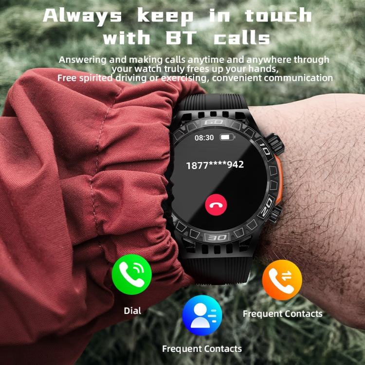 LOKMAT ZEUS6 PRO 1.46-Inch IP68 Waterproof SOS Flashlight Bluetooth Smart Watch(Brick Red) - Smart Watches by LOKMAT | Online Shopping South Africa | PMC Jewellery | Buy Now Pay Later Mobicred