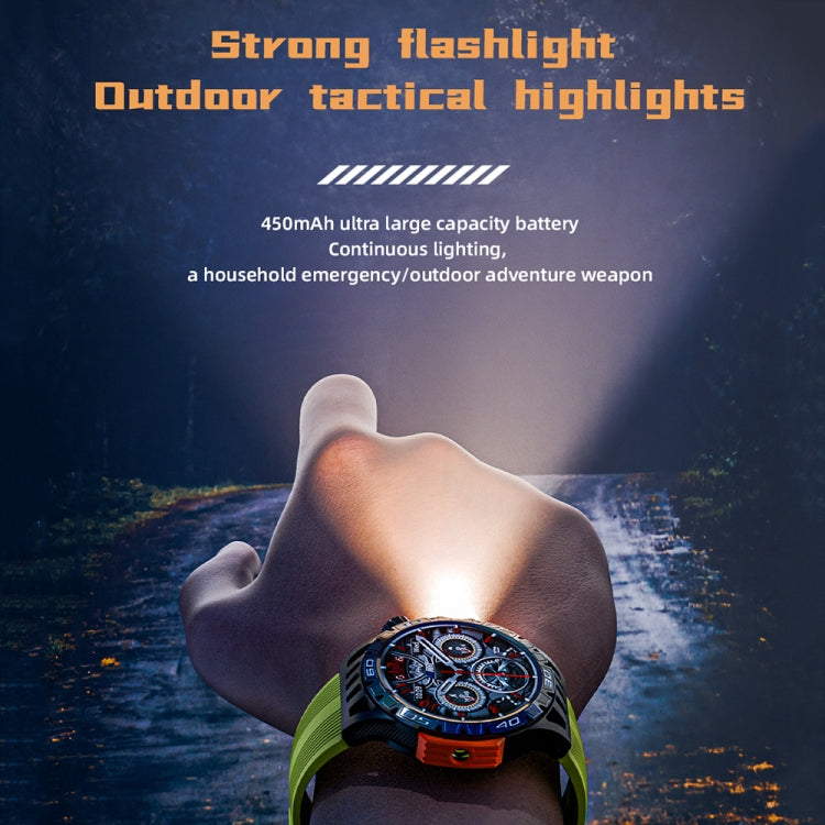 LOKMAT ZEUS6 PRO 1.46-Inch IP68 Waterproof SOS Flashlight Bluetooth Smart Watch(Blue) - free shipping - PMC TechLife - Order now!