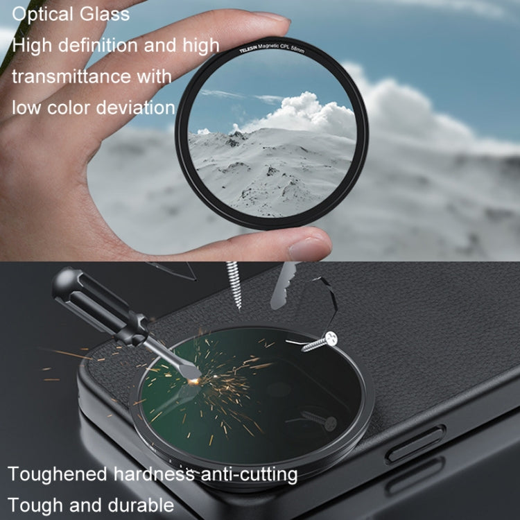 For iPhone 15 Pro / Pro Max TELESIN P10-FLT-01 Mobile Phone Photography Magnetic Filter, Style: CPL Polarizer - Others Lens by TELESIN | Online Shopping South Africa | PMC Jewellery | Buy Now Pay Later Mobicred