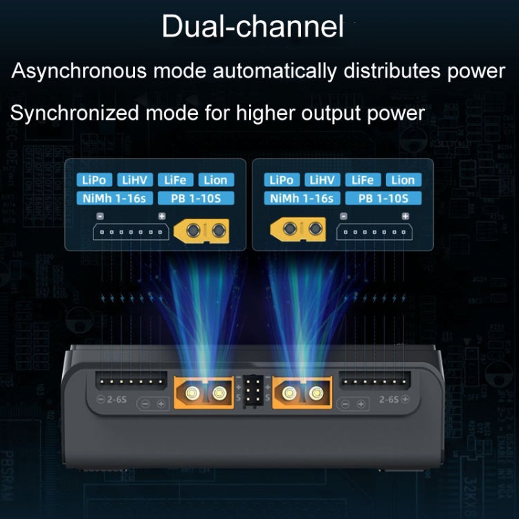 ToolkitRC M6D 500W Toy Airplane Dual Channel Li-Po Battery Balance Charger(Black) - free shipping - PMC Jewellery - Order now!