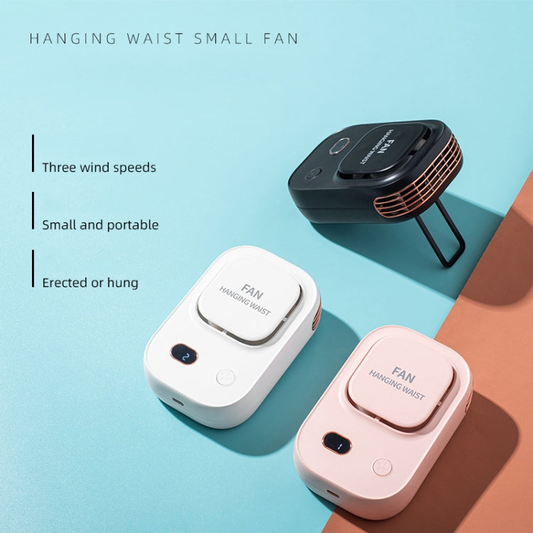HX-150A Outdoor Digital Display Silent USB Charging Bladeless Waist Hanging Neck Fan(Pink) - Electric Fans by PMC TechLife | Online Shopping South Africa | PMC TechLife | Buy Now Pay Later Mobicred