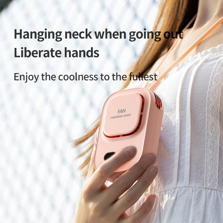 HX-150A Outdoor Digital Display Silent USB Charging Bladeless Waist Hanging Neck Fan(Pink) - Electric Fans by PMC TechLife | Online Shopping South Africa | PMC TechLife | Buy Now Pay Later Mobicred
