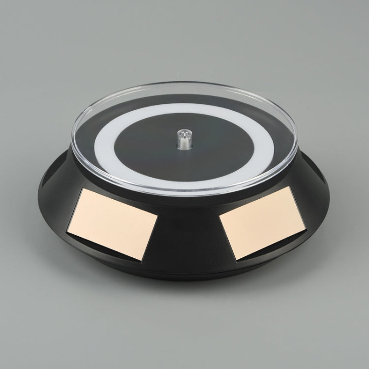 14cm  Solar Energy Spinning Display Stand with LED Light for Jewelry Crystal Product Display, Style: Black Transparent -  by PMC TechLife | Online Shopping South Africa | PMC TechLife | Buy Now Pay Later Mobicred