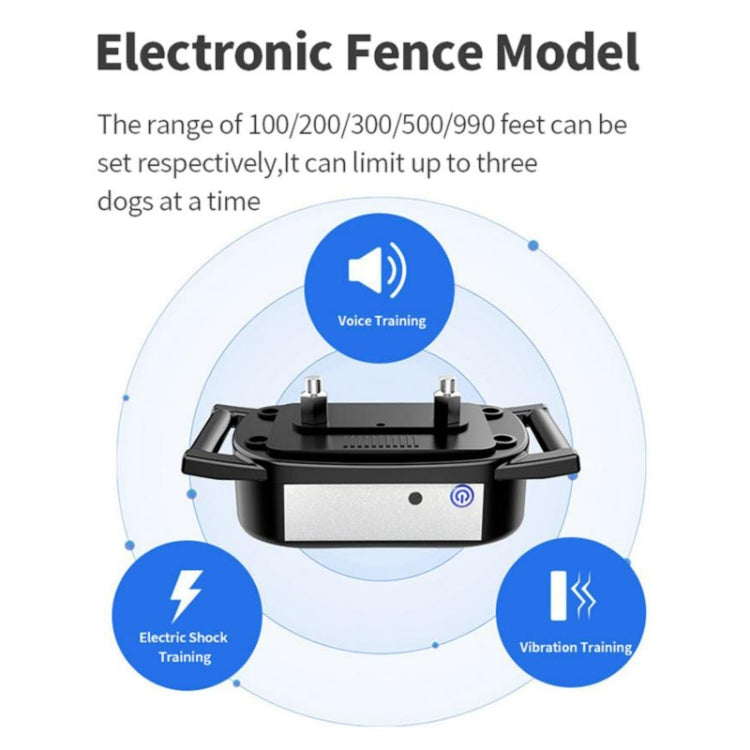 1 Drag 2 Pet Electronic Fence Wireless Dog Trainer Smart Electric Shock Dog Collar(Black) - Training Aids by PMC TechLife | Online Shopping South Africa | PMC TechLife | Buy Now Pay Later Mobicred