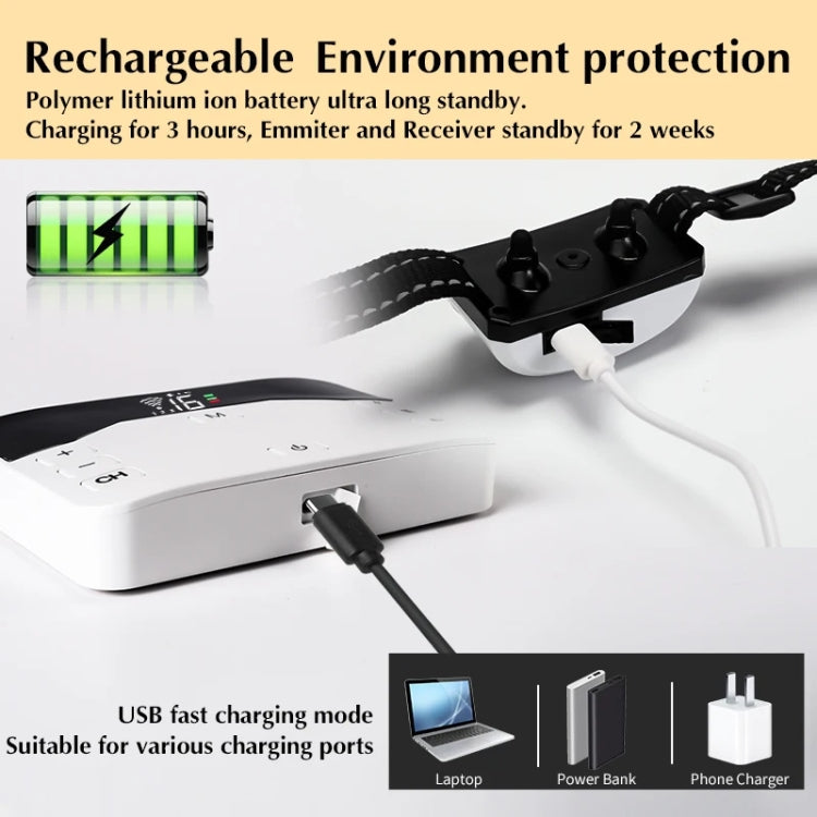 1 Drag 2 Pet Electronic Fence Wireless Stop Barker Outdoor Dog Collar Remote Control Dog Trainer(White) - Training Aids by PMC TechLife | Online Shopping South Africa | PMC TechLife | Buy Now Pay Later Mobicred