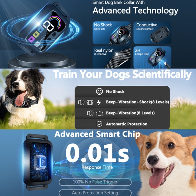 Color Screen Stop Bark Dog Trainer Anti Barking Pet Supplies(Dark Gray) - Training Aids by PMC TechLife | Online Shopping South Africa | PMC TechLife | Buy Now Pay Later Mobicred