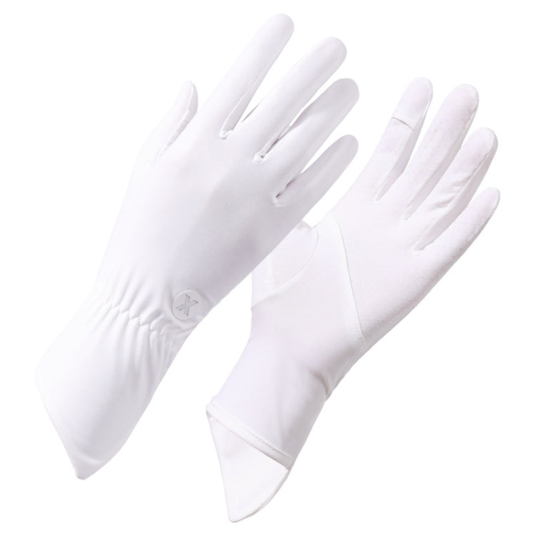 1pair Summer Thin Ice Silk Anti-Slip Sunscreen Sport Riding Finger Gloves, Size: One Size(White) - Safety Gloves by PMC TechLife | Online Shopping South Africa | PMC TechLife | Buy Now Pay Later Mobicred