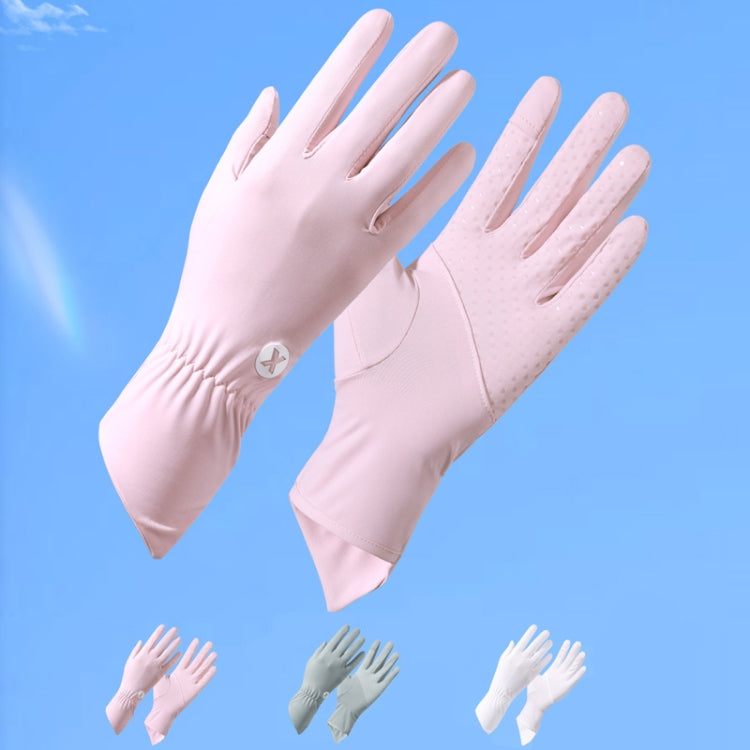 1pair Summer Thin Ice Silk Anti-Slip Sunscreen Sport Riding Finger Gloves, Size: One Size(Pink) - free shipping - PMC TechLife - Order now!