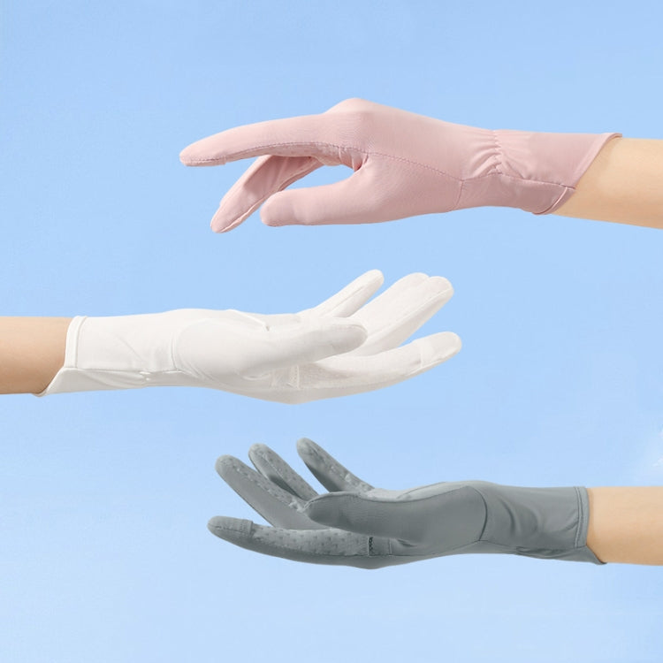 1pair Summer Thin Ice Silk Anti-Slip Sunscreen Sport Riding Finger Gloves, Size: One Size(White) - Safety Gloves by PMC TechLife | Online Shopping South Africa | PMC TechLife | Buy Now Pay Later Mobicred