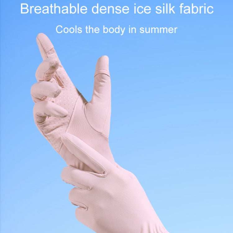 1pair Summer Thin Ice Silk Anti-Slip Sunscreen Sport Riding Finger Gloves, Size: One Size(White) - Safety Gloves by PMC TechLife | Online Shopping South Africa | PMC TechLife | Buy Now Pay Later Mobicred