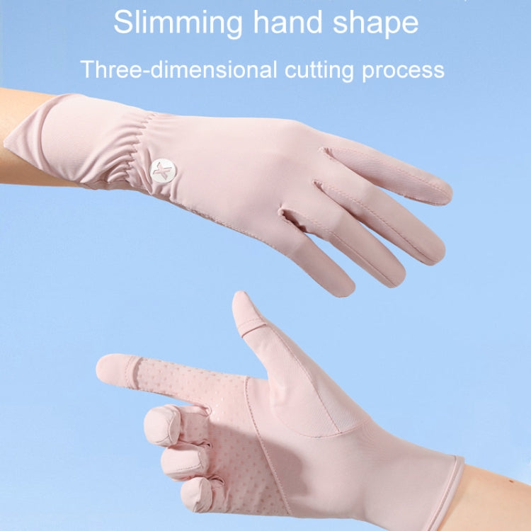 1pair Summer Thin Ice Silk Anti-Slip Sunscreen Sport Riding Finger Gloves, Size: One Size(Pink) - free shipping - PMC TechLife - Order now!