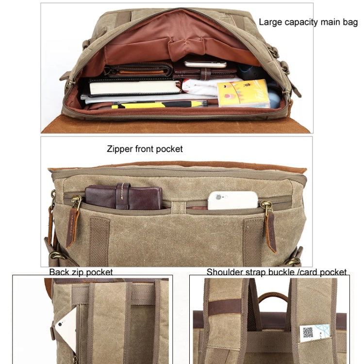 Vintage Camera Bag Waterproof  Canvas Backpack with Laptop Compartment Tripod Holder(Dark Gray) - Backpack by PMC TechLife | Online Shopping South Africa | PMC TechLife | Buy Now Pay Later Mobicred