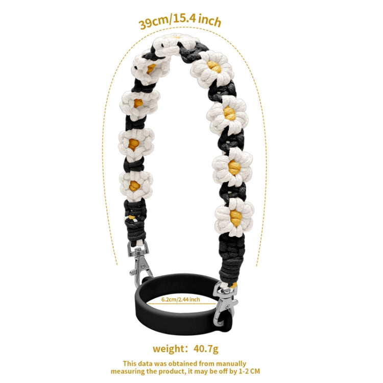 For 16-40oz Stanley Mug Lanyard Silicone Loop Boho Daisy Cute Flower Hand-Woven Mug Cover(Green) - Kettles by PMC TechLife | Online Shopping South Africa | PMC TechLife | Buy Now Pay Later Mobicred